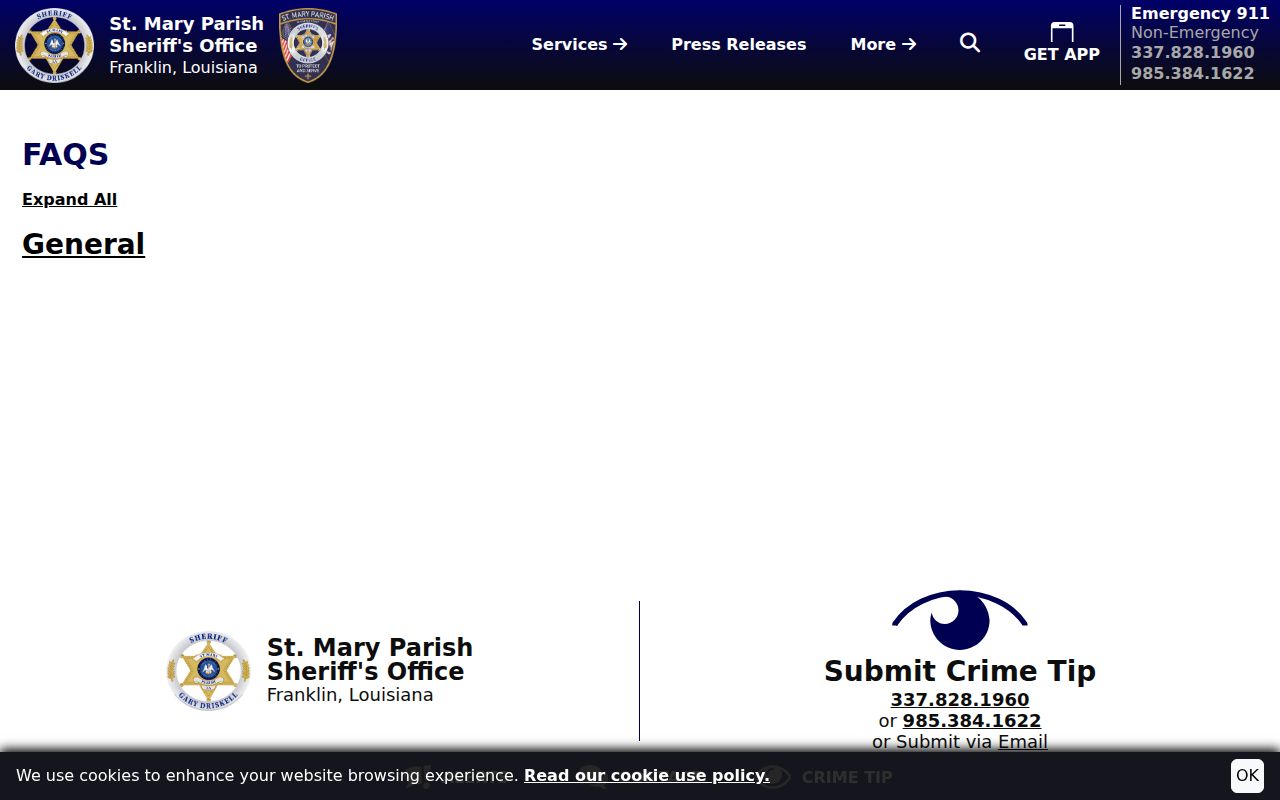 St. Mary Parish warrant search sheriff FAQ answer